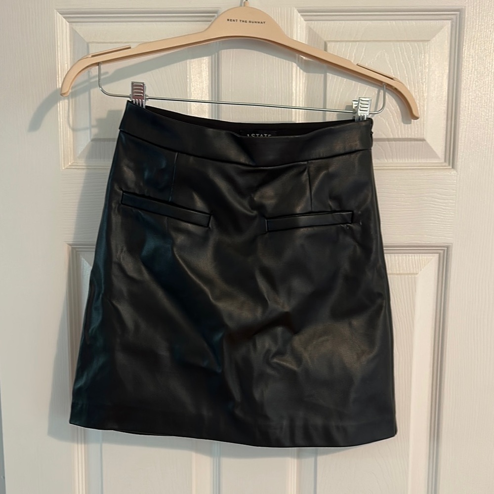 NWT Black Faux Leather Skirt